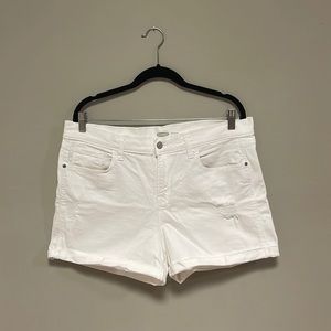 Old Navy White Denim Cuffed Callia Lily Wow BF Shorts